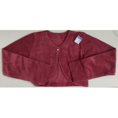 Bolero Infantil Marsala Plush Com Botão Luxo