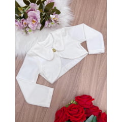Bolero Infantil Off Plush Luxo C/ Botão