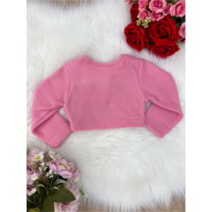 Bolero Infantil Rose Soft Luxo com Botão