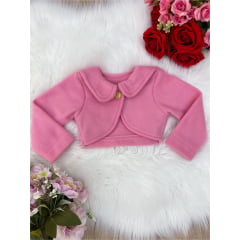 Bolero Infantil Rose Soft Luxo com Botão