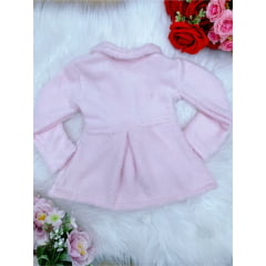 Casaco Baby Pelúcia Rosa Bebê C/ Laço Fofura Luxo