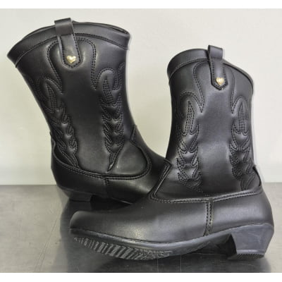 Bota infantil Boiadeira Texana Com Zíper e Salto Preta Bota infantil Boiadeira Texana Com Zíper e Salto Preta
