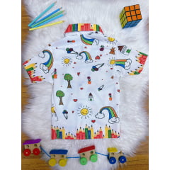 Camisa Aquarela Com Gravatinha Festas Luxo