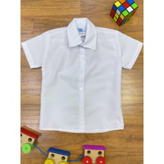 Camisa Social Branca Lisa Com Manga Curta Príncipes