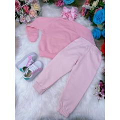 Conjunto de Moletom Blusa e Calça Rosa Meu Elefantinho