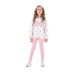 Conjunto de Moletom Blusa Off White e Calça Rosa Love