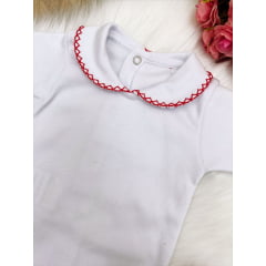 Conjunto Infantil Blusa Calcinha Branco e Vermelho