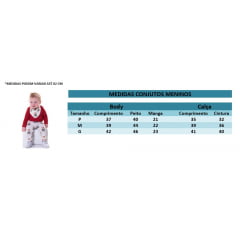 Conjunto Infantil Body Cotton Vermelha Calça Marfim Malha