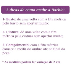 Conjunto Infantil da Barbie Rosa C/ Saia Colorido e Laço