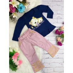 Conjunto Infantil Urso Azul Escuro