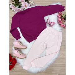 Conjunto Moletom C/ Calça Pink Gatinha Fofa