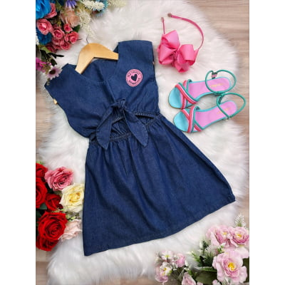 Vestido Infantil de Jeans My Sweet Luxo Casual Vestido Infantil de Jeans My Sweet Luxo Casual