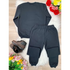 Conjunto de Moletom Blusa e Calça Preto Jay Yes to Spring
