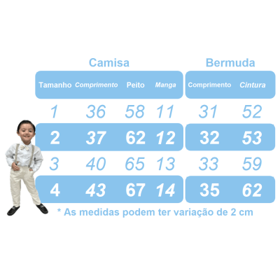Conjunto Meninos Camisa Azul Mescla Bermuda Bege Casual