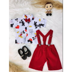 Conjunto Meninos do Mickey Mouse Com Short Susp.e Camisa