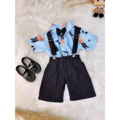 Conjunto Meninos do Poderoso Chefinho Com Short Susp.e Camisa