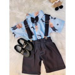 Conjunto Meninos do Poderoso Chefinho Com Short Susp.e Camisa