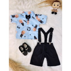 Conjunto Meninos do Poderoso Chefinho Com Short Susp.e Camisa