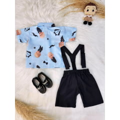 Conjunto Meninos do Poderoso Chefinho Com Short Susp.e Camisa