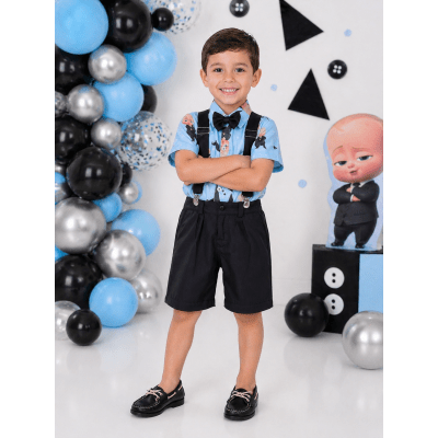 Conjunto Meninos do Poderoso Chefinho Com Short Susp.e Camisa