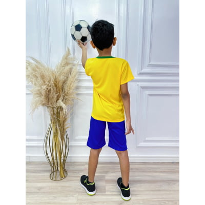 Conjunto Meninos Seleção Brasileira Amarelo e Azul
