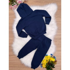 Conjunto Moletom C/ Calça Azul Marinho Família Urso