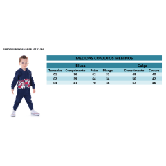 Conjunto Moletom C/ Calça Azul Marinho Família Urso