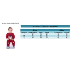 Conjunto Moletom Infantil Blusa e Calça Vermelho Ursinho