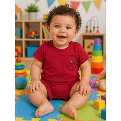 Macaquinho Meninos Fofura Vermelho P/M/G