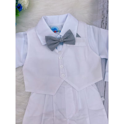 Conjunto Social Calça Camisa Colete Gravata Suspensório PMG