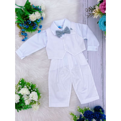 Conjunto Social Calça Camisa Colete Gravata Suspensório PMG