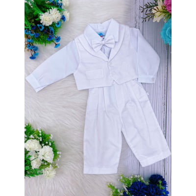Conjunto Social Calça Camisa Colete Gravata Suspensório PMG