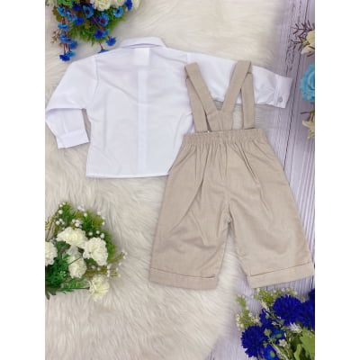 Conjunto Social Calça Camisa Gravata Suspensório P/M/G