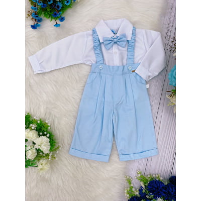 Conjunto Social Calça Camisa Gravata Suspensório P/M/G