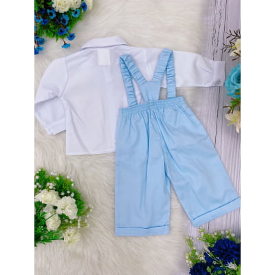 Conjunto Social Calça Camisa Gravata Suspensório P/M/G