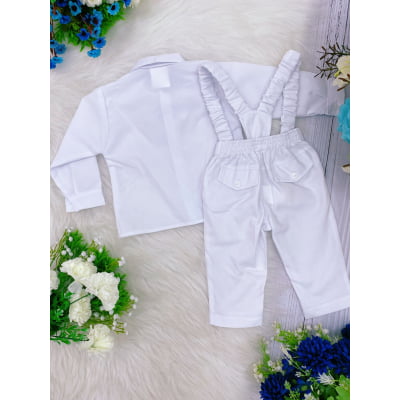 Conjunto Social Calça Camisa Gravata Suspensório PMG