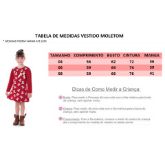 Vestido de Moletom Vermelho Ursinho 4-6-8
