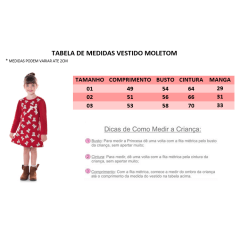 Vestido Moletom Vermelho Ursinho 1-2-3