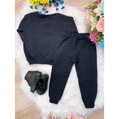 Conjunto Moleton Ursinho Preto e Cinza
