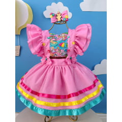 Romper Bobbie Goods Rosa C/ Laço Festas Luxo
