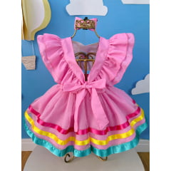 Romper Bobbie Goods Rosa C/ Laço Festas Luxo