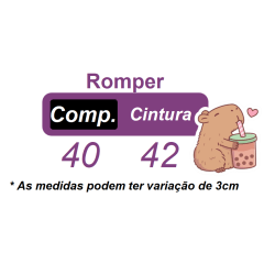 Romper Capivara Milk Shake Pink C/ Laço Festas Luxo