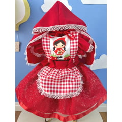 Romper Chapeuzinho Vermelho Com Capa Festas Luxo