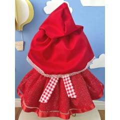 Romper Chapeuzinho Vermelho Com Capa Festas Luxo