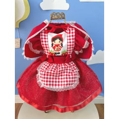 Romper Chapeuzinho Vermelho Com Capa Festas Luxo