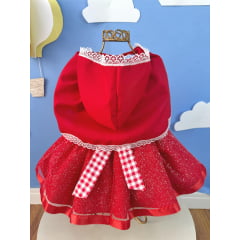 Romper Chapeuzinho Vermelho Com Capa Festas Luxo