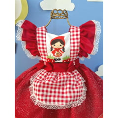 Romper Chapeuzinho Vermelho Com Capa Festas Luxo