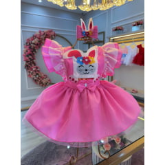 Romper Coelhinho da Páscoa Saia Com Glitter Super Luxo