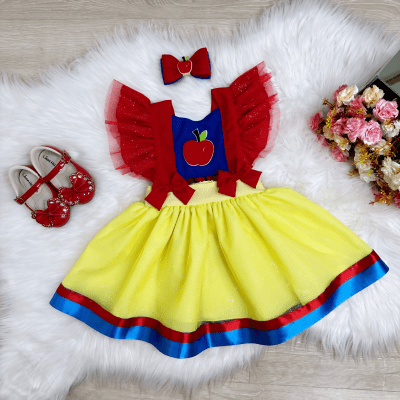 Romper da Branca de Neve Com Laço Luxo