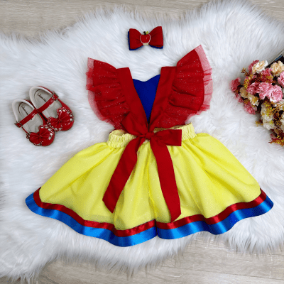 Romper da Branca de Neve Com Laço Luxo